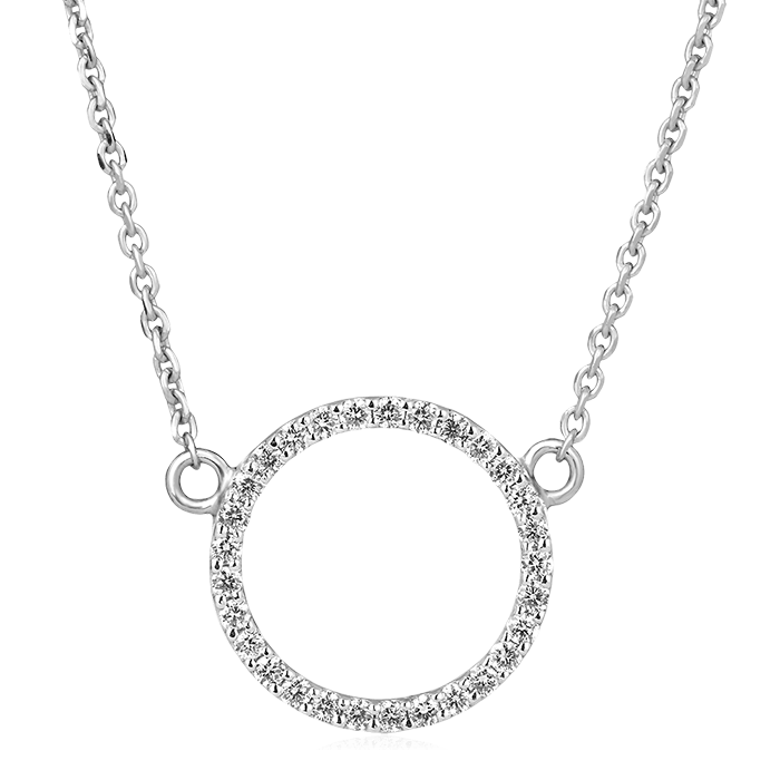 Колье в виде круга с бриллиантами из белого золота 585 пробы (арт. 75728)