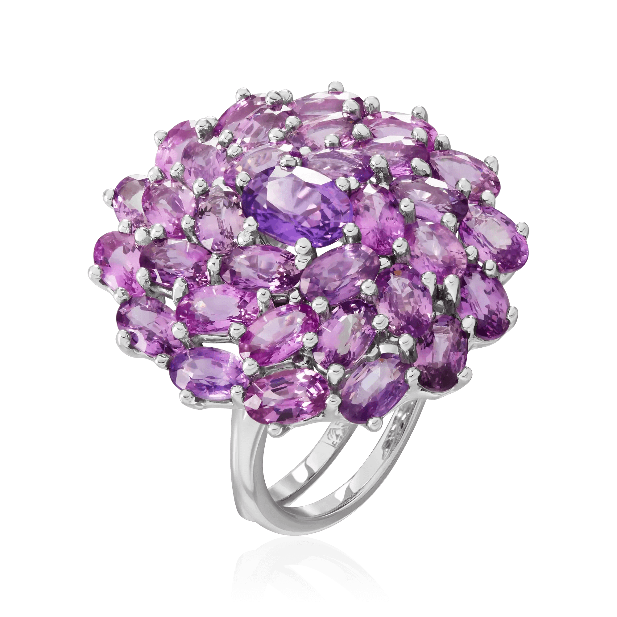 Кольцо с сапфиром из белого золота 585 пробы (арт. 122069)