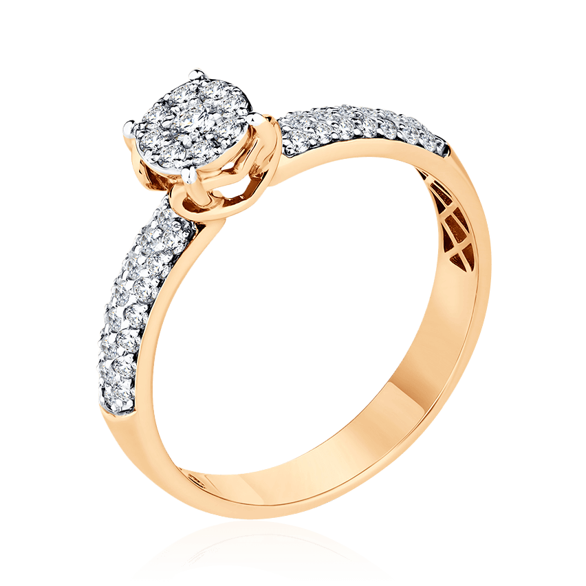 Кольцо с бриллиантами из комбинированного золота 585 пробы (арт. 104500)