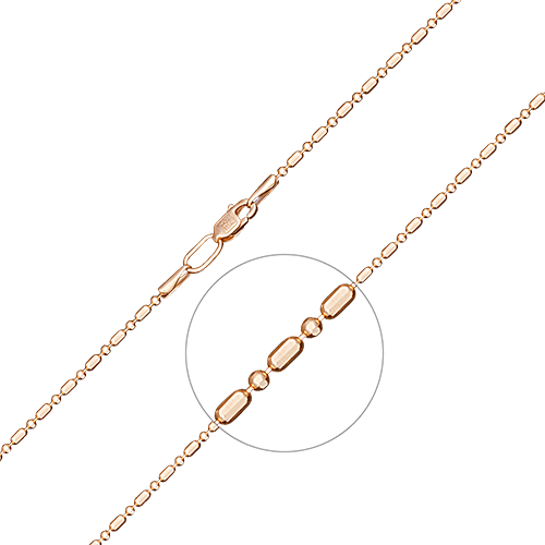 Цепь плетение шарики из красного золота 585 пробы (арт. 83524)