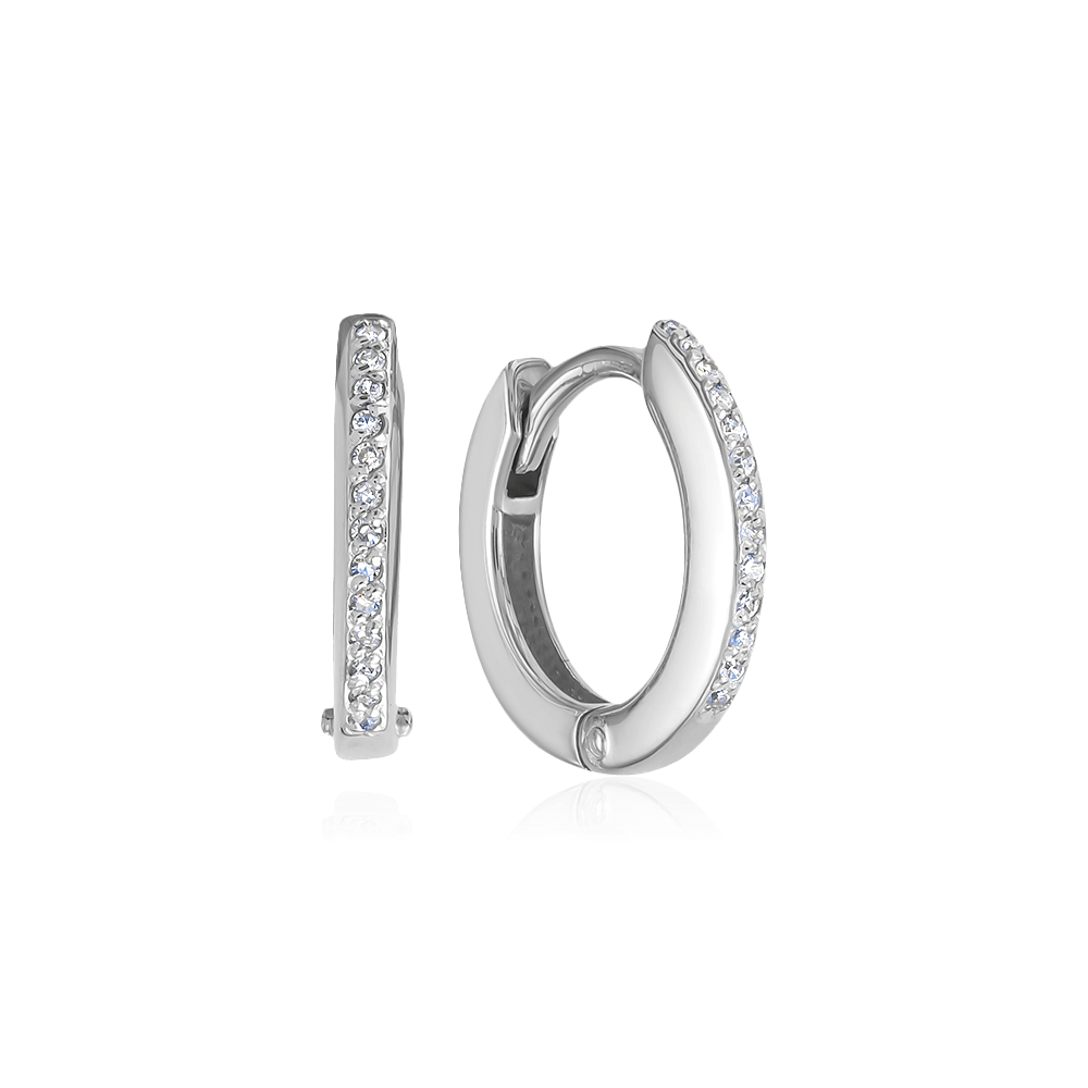 Серьги с бриллиантами из белого золота 585 пробы (арт. 113127)