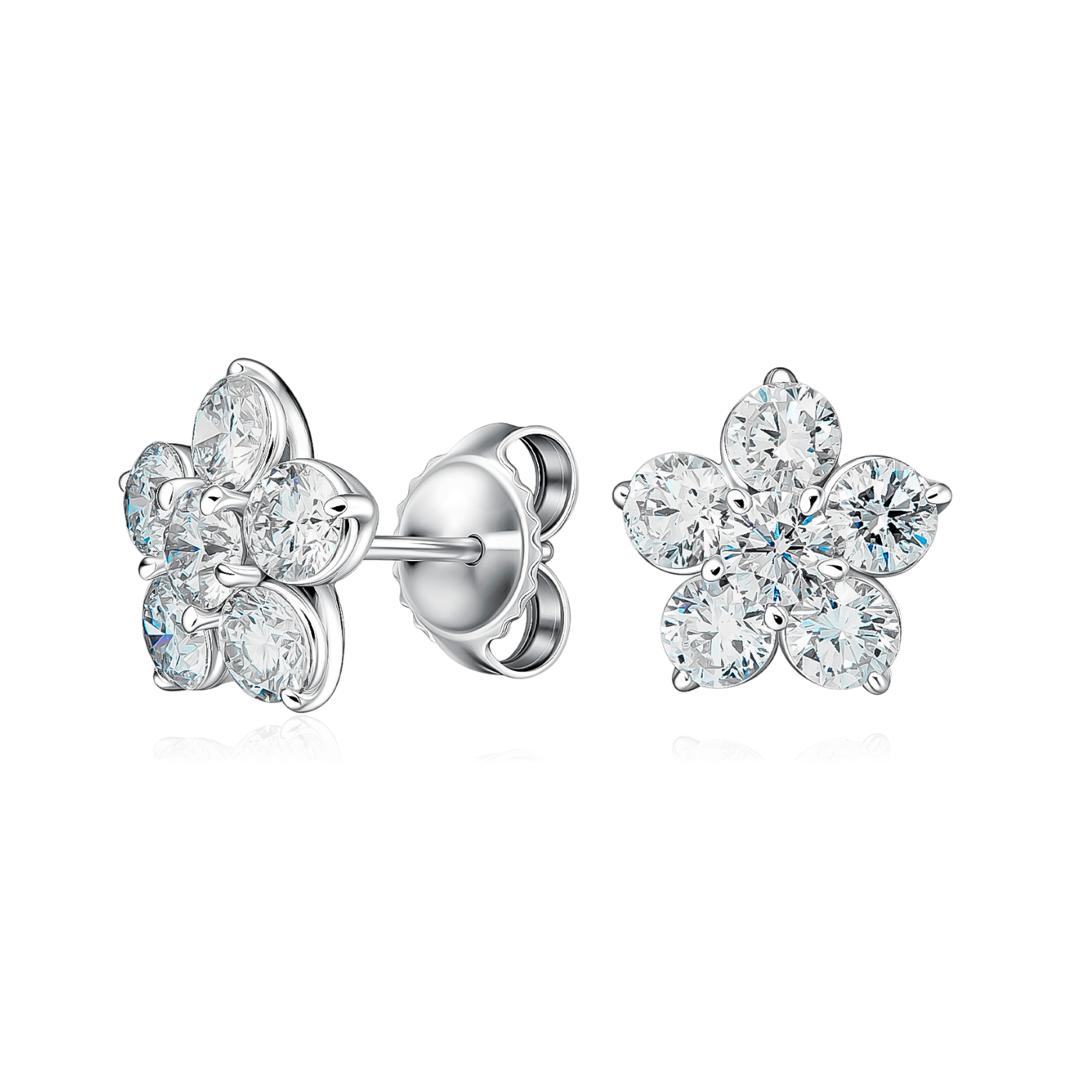 Серьги с бриллиантами из белого золота 585 пробы (арт. 133928)