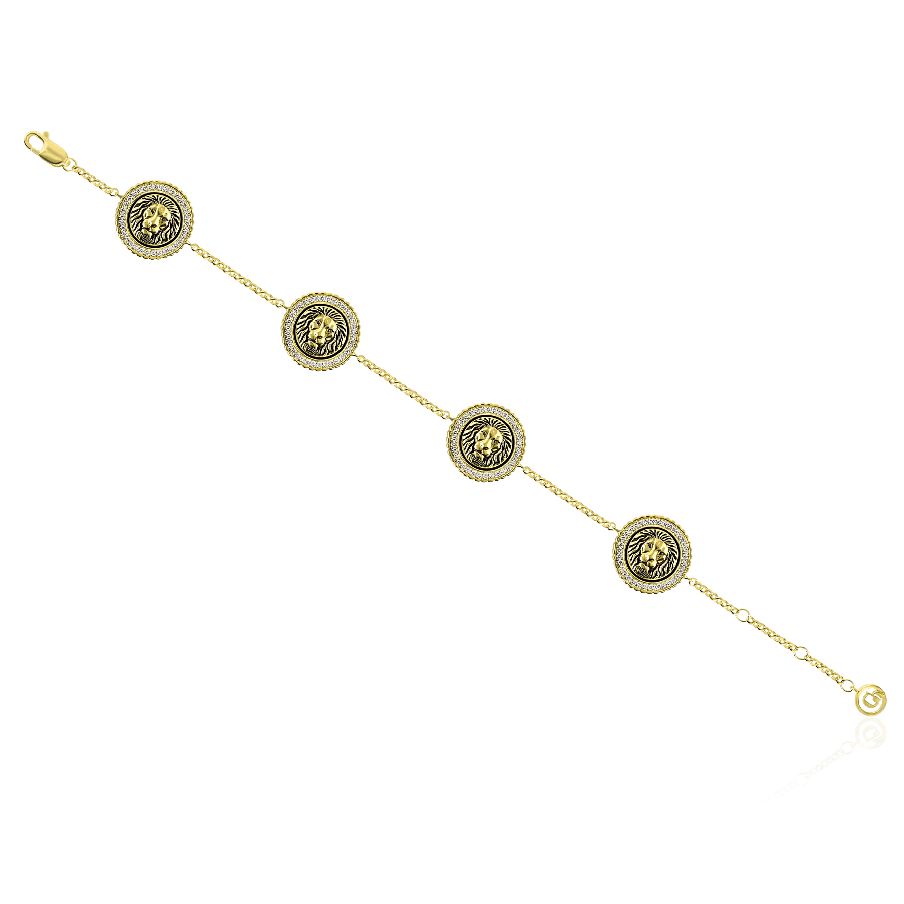 Браслет с бриллиантами из желтого золота 585 пробы (арт. 102599)
