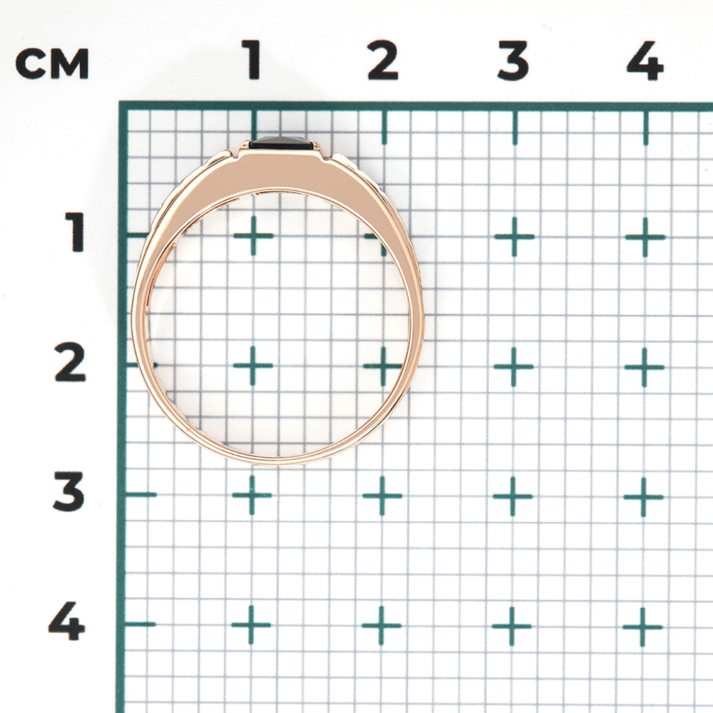 Мужское кольцо с сапфиром из красного золота 585 пробы, фото № 3