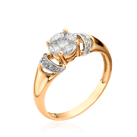 Кольцо с бриллиантами из красного золота 585 (арт. 31009)