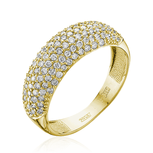 Кольцо с бриллиантами из желтого золота 585 (арт. 38279)
