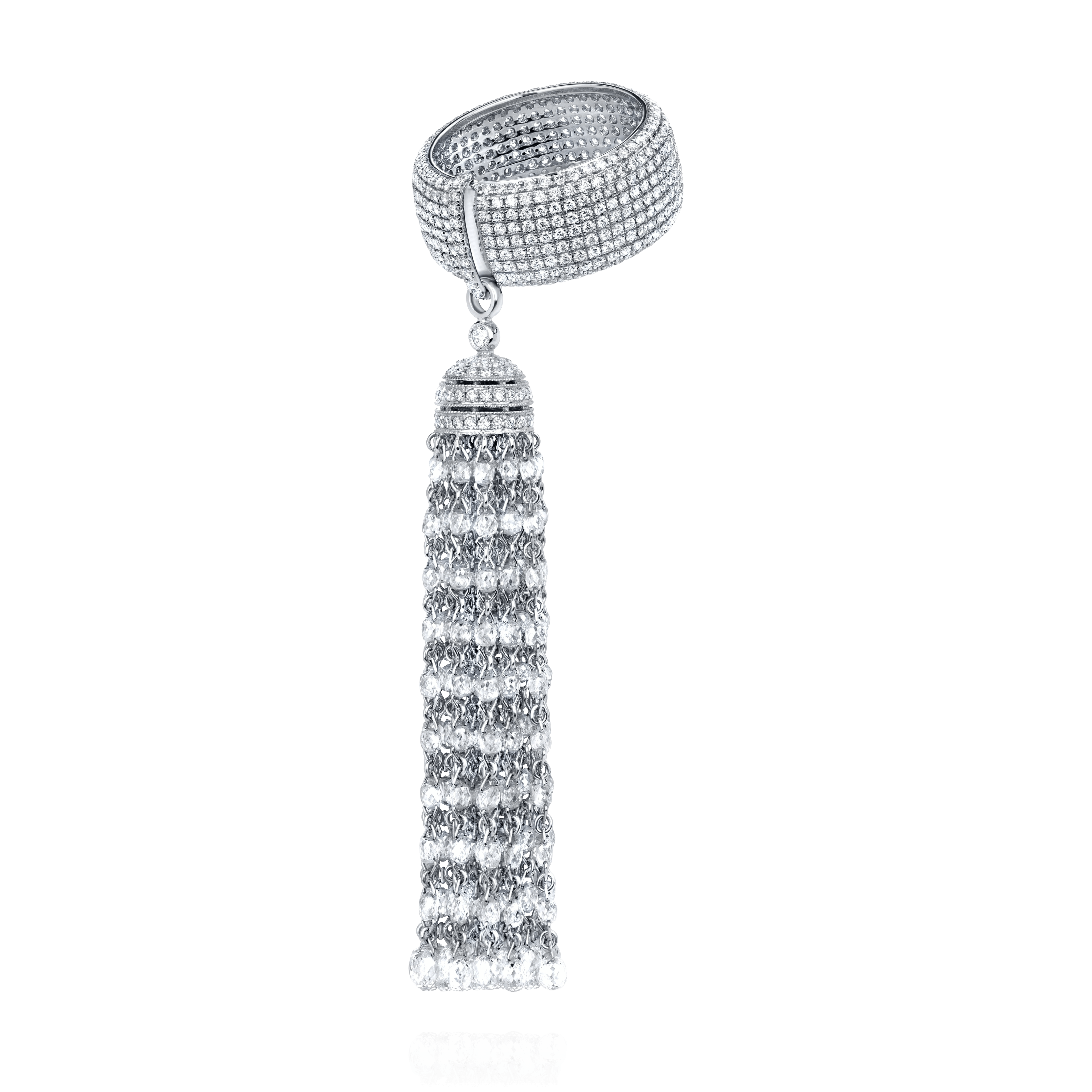 Кольцо с бриллиантами из белого золота 750 пробы (арт. 103941)