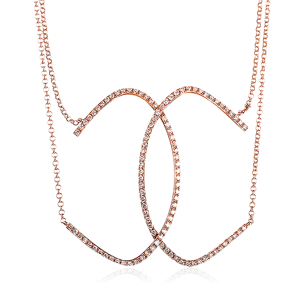 Колье с бриллиантами из красного золота 585 пробы (арт. 65703)