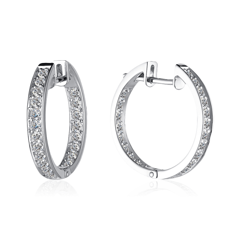 Серьги  с бриллиантами из белого золота 585 пробы (арт. 93194)