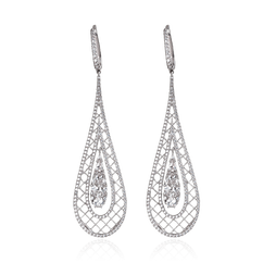 Серьги с цирконом из серебра 925 пробы (арт. 50239)