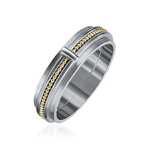 Обручальное кольцо без вставок из комбинированного золота 585 пробы (арт. 83298)
