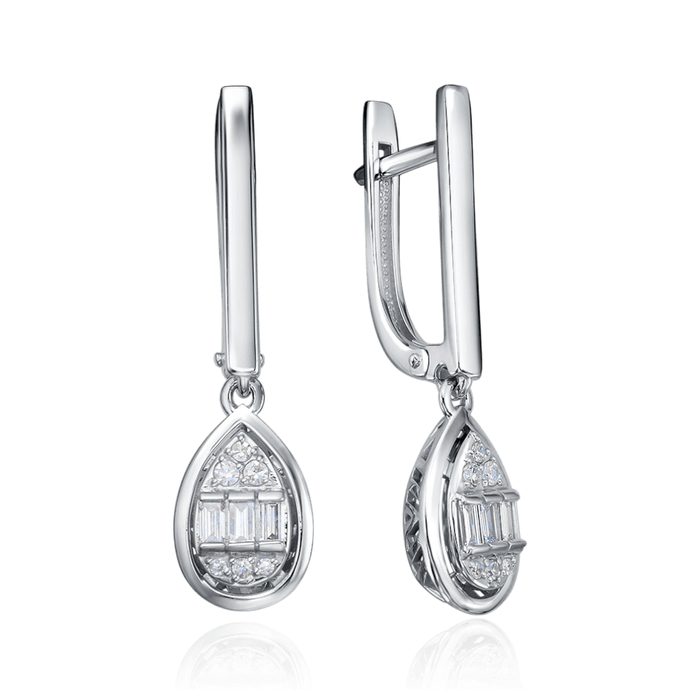 Серьги с бриллиантами из белого золота 585 пробы (арт. 132327)