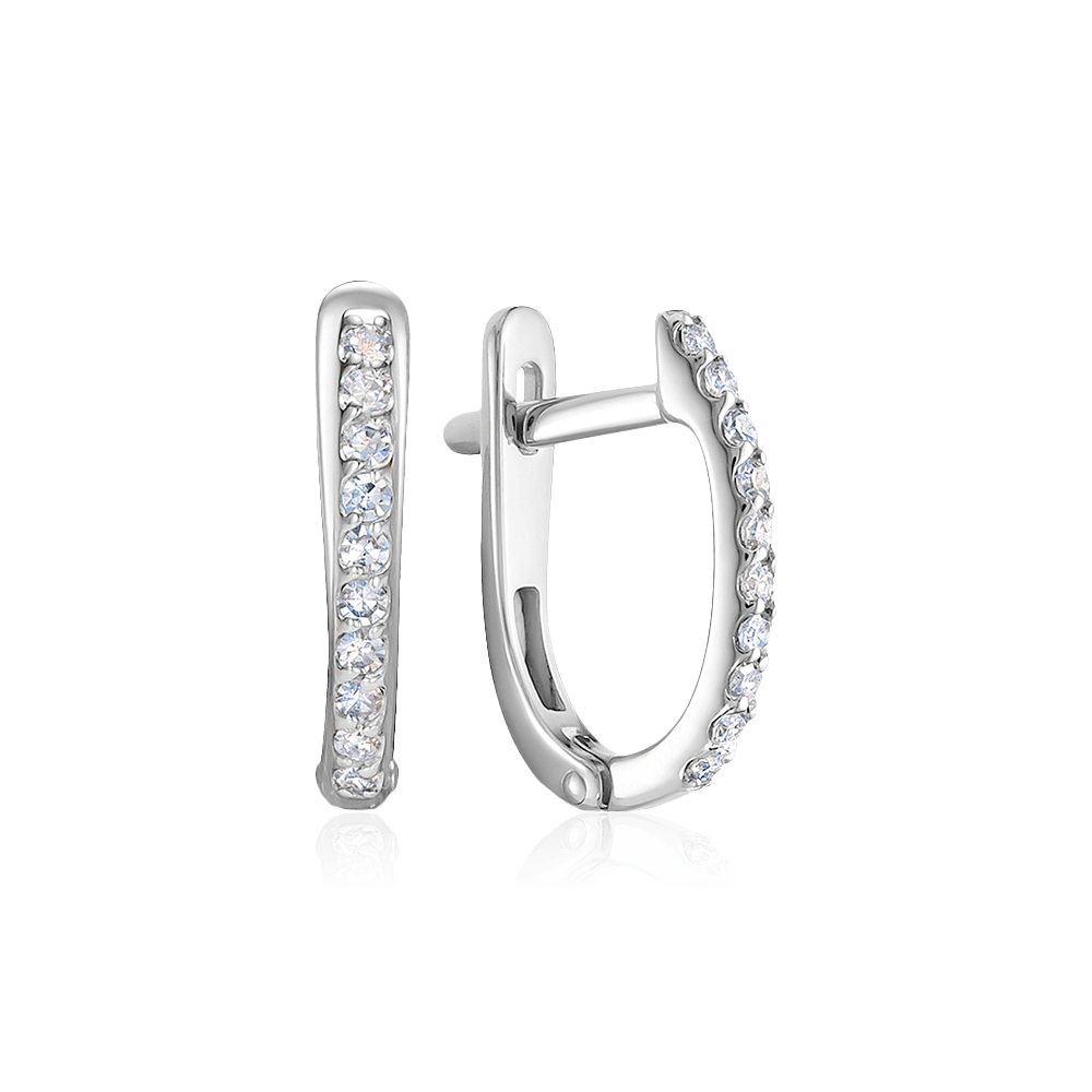 Серьги с бриллиантами из белого золота 585 пробы (арт. 113264)