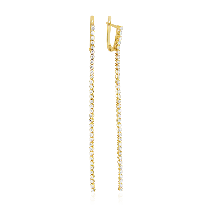 Серьги с бриллиантами из желтого золота 750 пробы (арт. 39476)