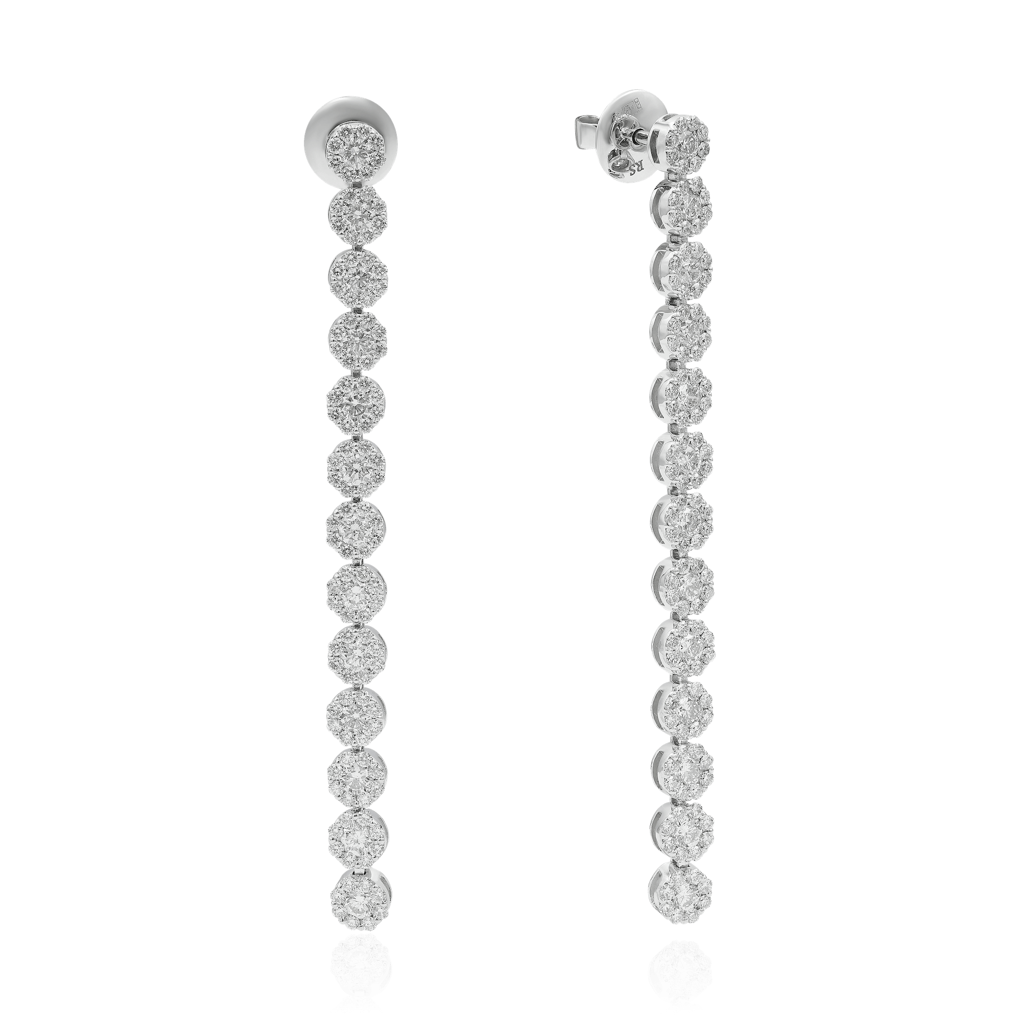 Серьги с бриллиантами из белого золота 750 пробы (арт. 100497)