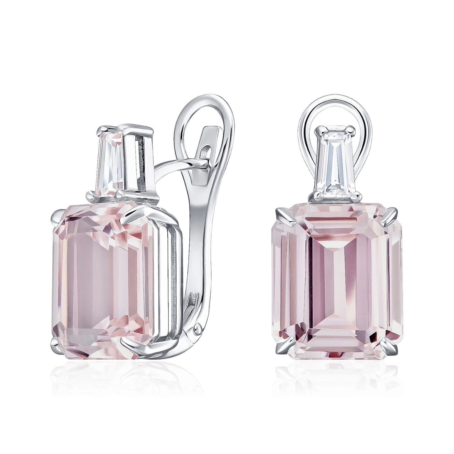 Серьги с сапфиром из белого золота 585 пробы (арт. 134063)