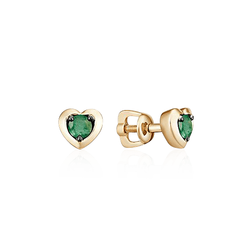 

Серьги с изумрудом из красного золота 585 пробы