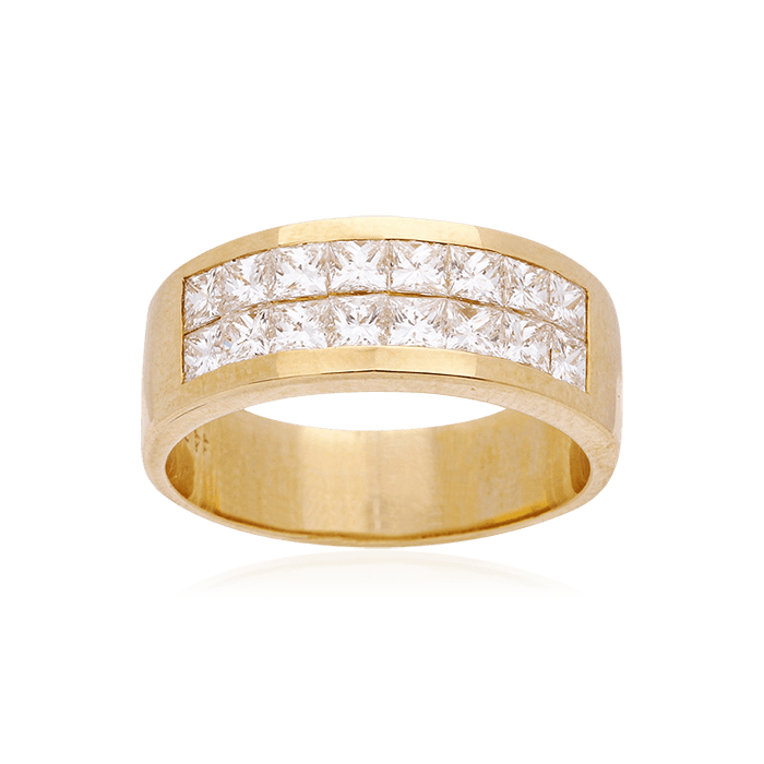 Кольцо с бриллиантами из желтого золота 750 пробы (арт. 75417)