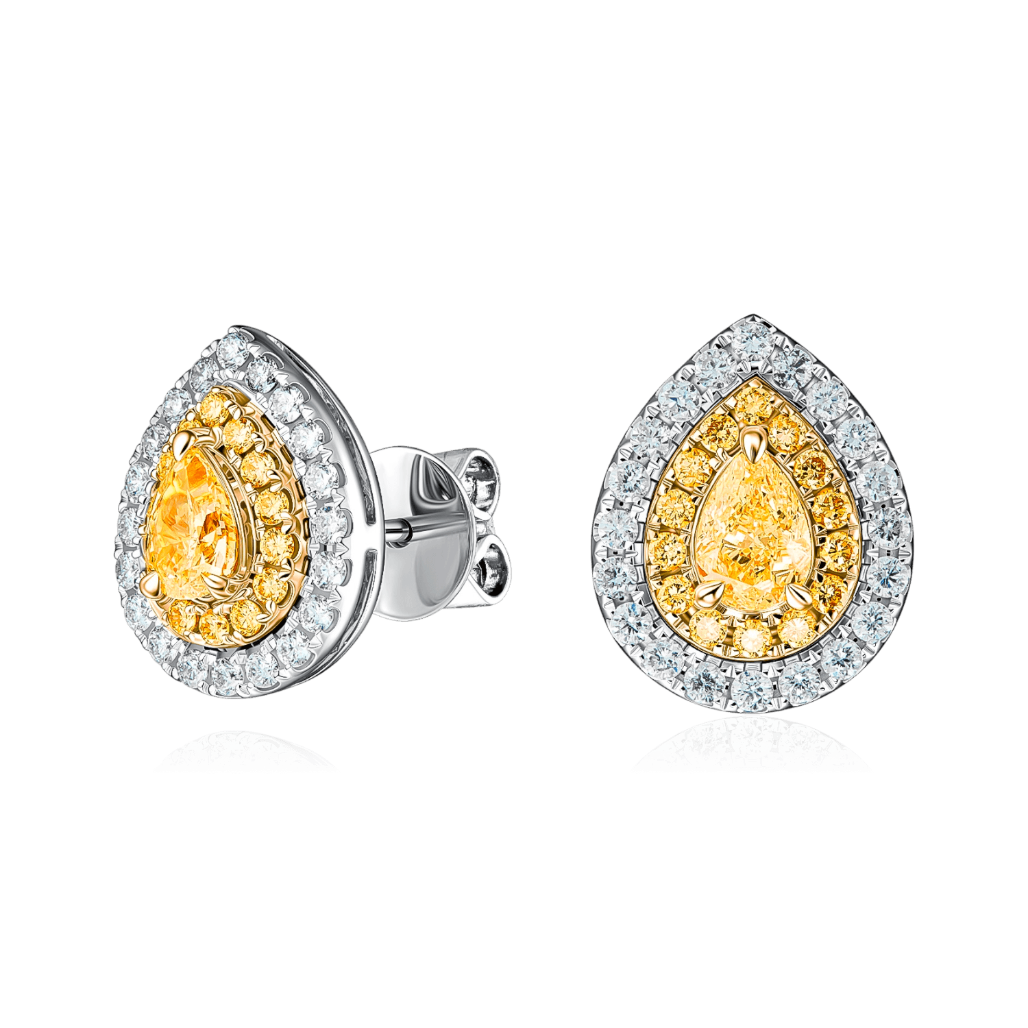 Серьги с бриллиантами из белого золота 750 пробы (арт. 133986)