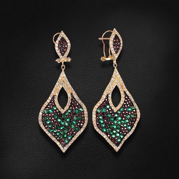 

Серьги с цирконием из серебра 925 пробы