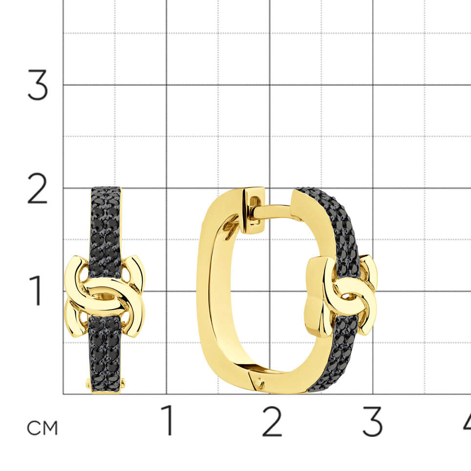 Серьги с монограммой Chanel бриллиантами из желтого золота 585 пробы, фото № 2