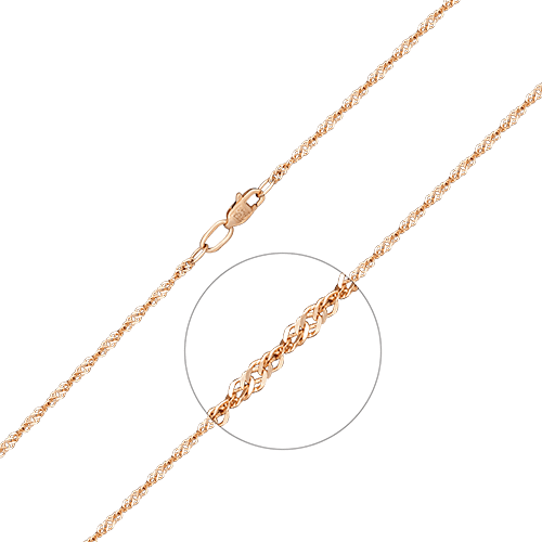 Цепь плетение сингапур из красного золота 585 пробы (арт. 83487)
