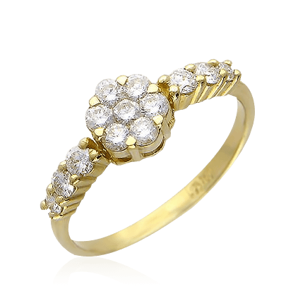Кольцо малинка с бриллиантами из желтого золота Magic Diamond, фото № 1