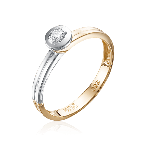 Кольцо с бриллиантами из комбинированного золота 585 (арт. 68185)