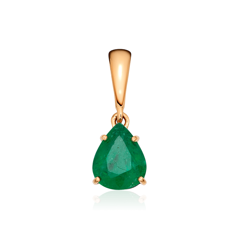 Кулон с изумрудом из красного золота 585 пробы (арт. 128007)