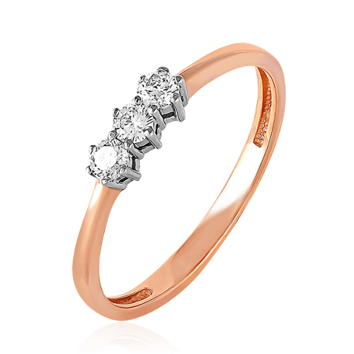 Кольцо с бриллиантами из красного золота 585 (арт. 41278)