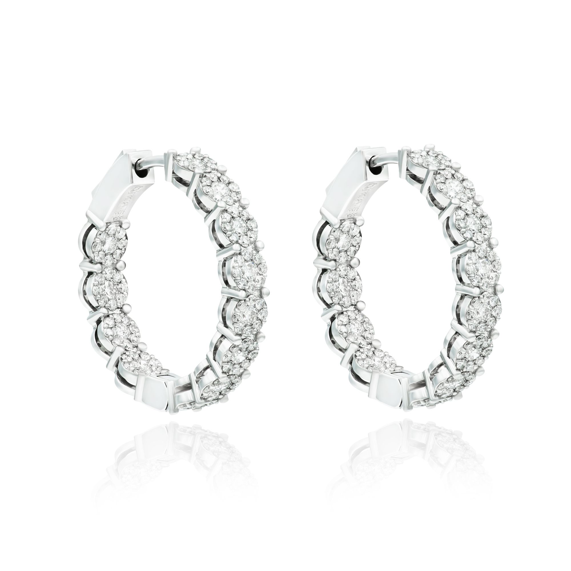 Серьги с бриллиантами из белого золота 750 пробы, фото № 3