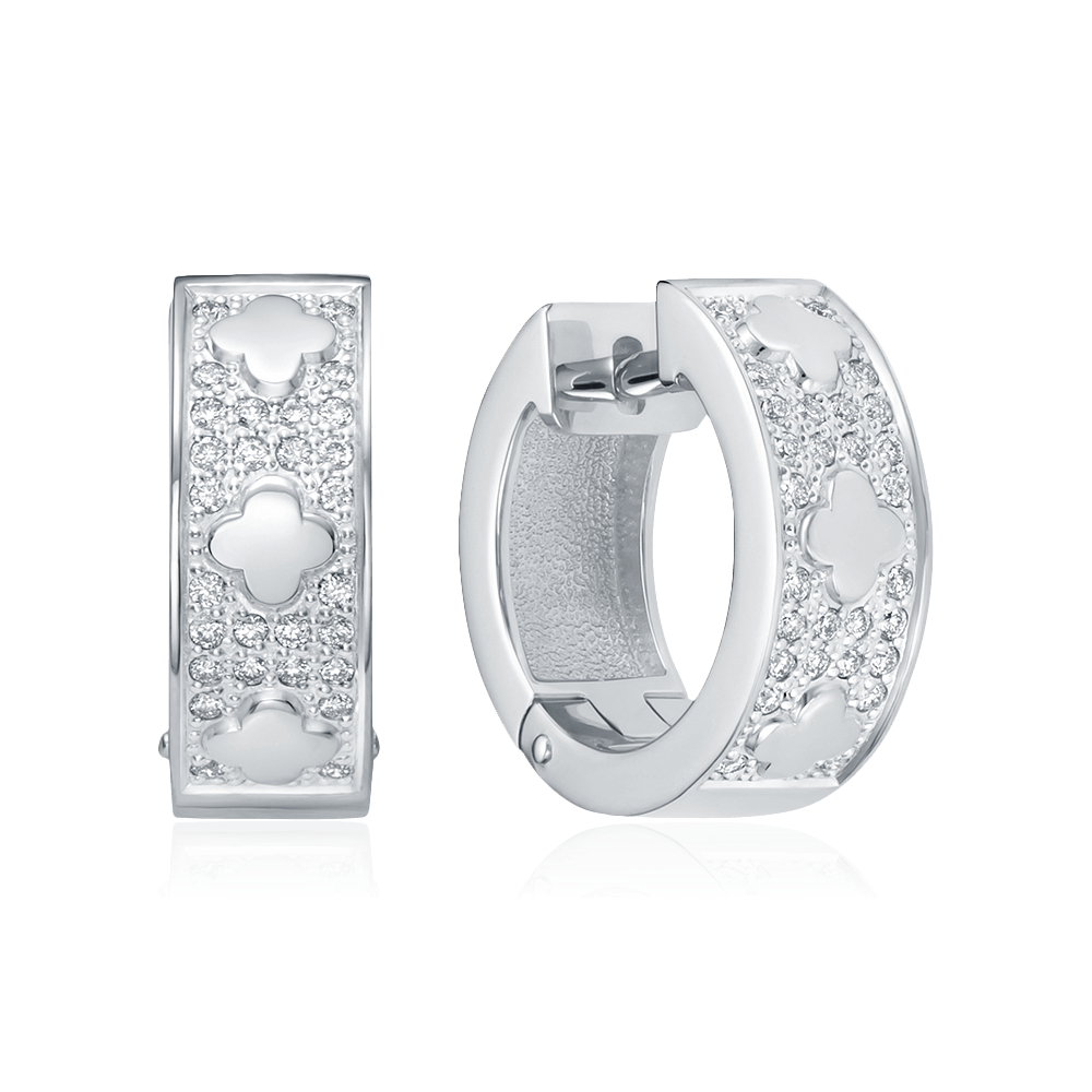 Серьги с бриллиантами из белого золота 585 пробы (арт. 116527)
