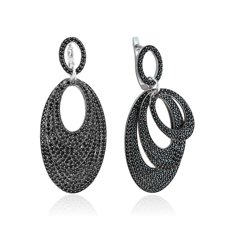 

Серьги с цирконом из серебра 925 пробы
