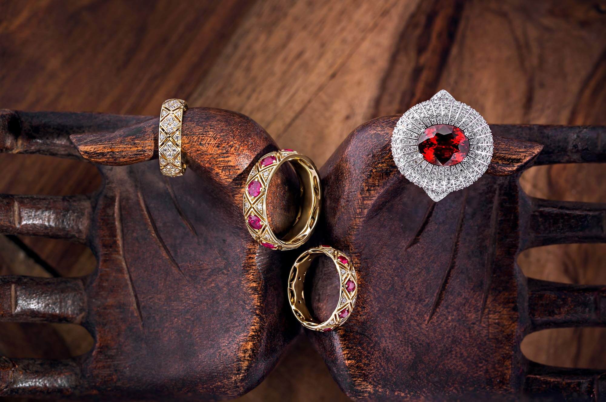 Кольцо со спессартином, бриллиантами из белого золота 750 пробы, фото № 5