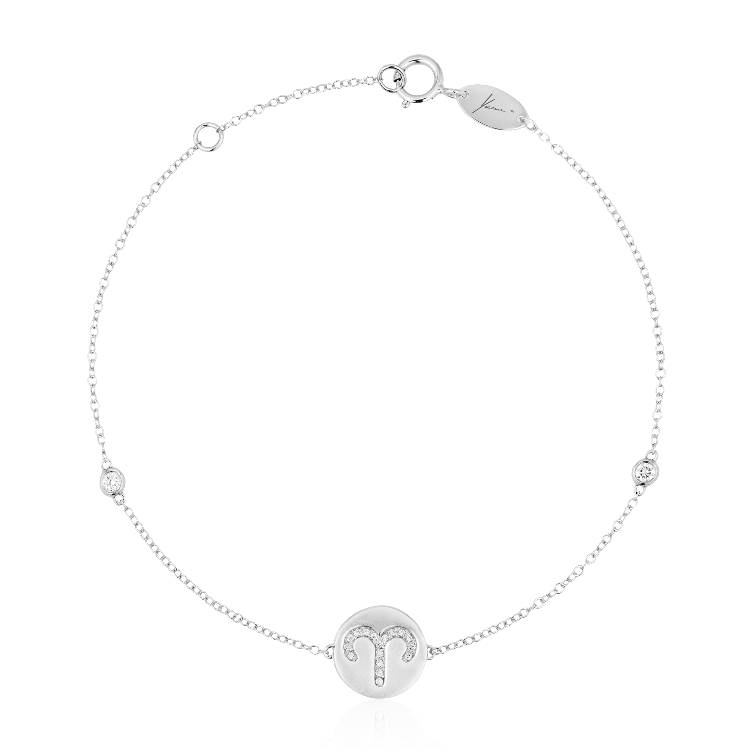 Браслет (знак зодиака - овен) с бриллиантами из белого золота 750 пробы (арт. 99238)