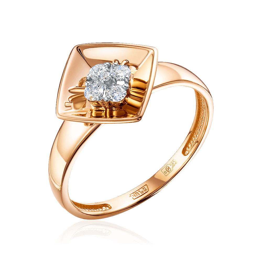 Кольцо с бриллиантами из комбинированного золота 585 пробы (арт. 97007)