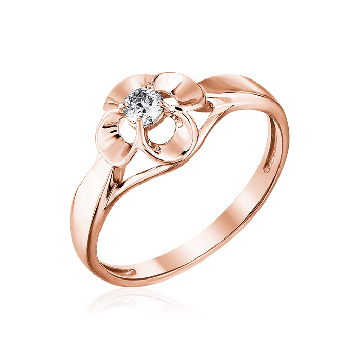 Кольцо с бриллиантами из красного золота 585 (арт. 66820)