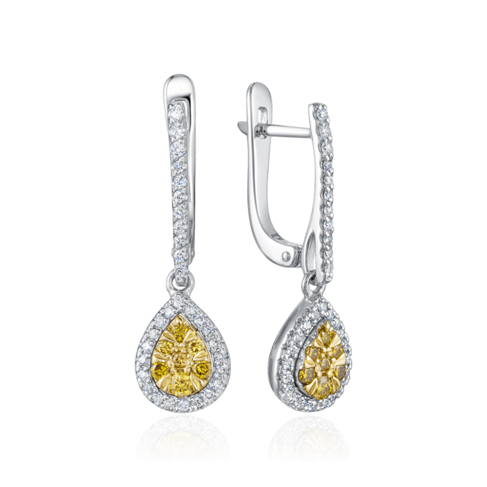 Серьги с бриллиантами из белого золота 585 пробы (арт. 134633)