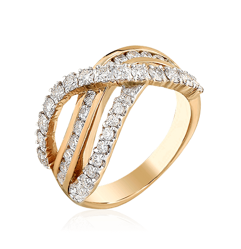 Кольцо с бриллиантами из комбинированного золота 585, фото № 1