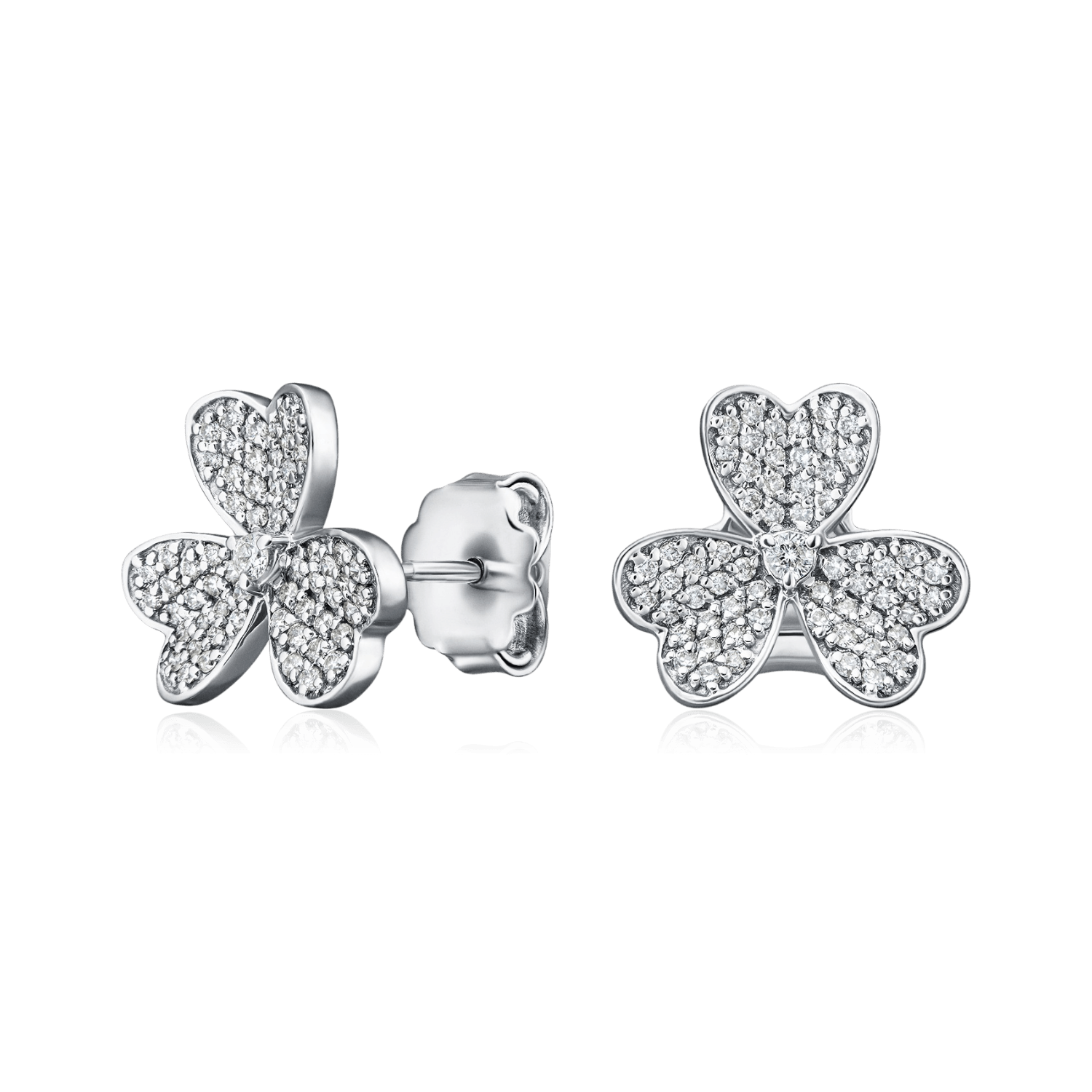 Серьги с бриллиантами из белого золота 750 пробы (арт. 134057)