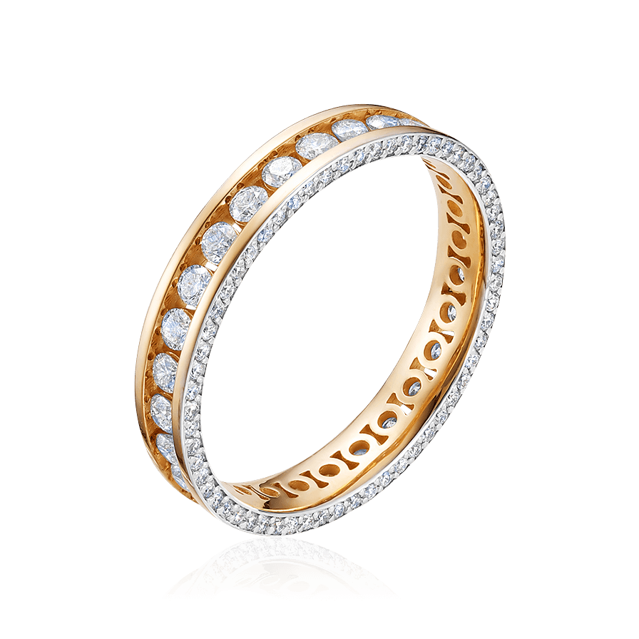 Кольцо с бриллиантами из красного золота 585 пробы (арт. 101115)