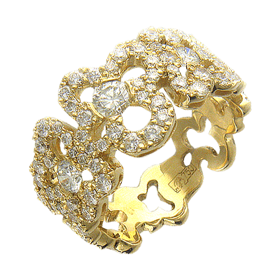 Кольцо с бриллиантами из желтого золота 750 (арт. 13069)