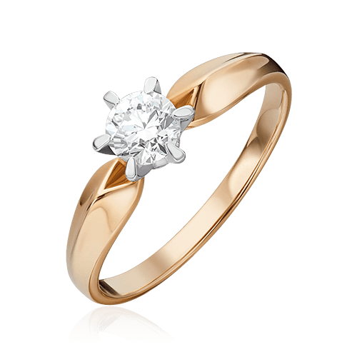 Кольцо с бриллиантами из комбинированного золота 585, фото № 1