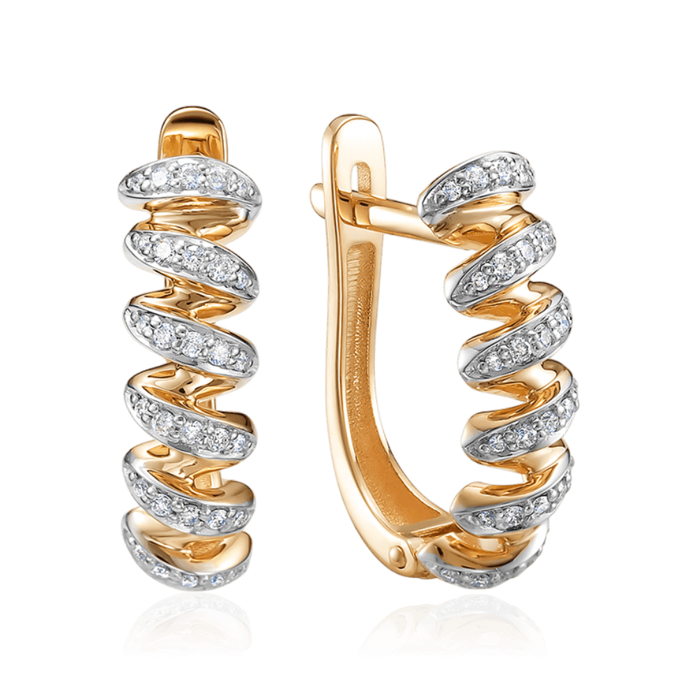 Серьги с бриллиантами из красного золота 585 пробы (арт. 134617)