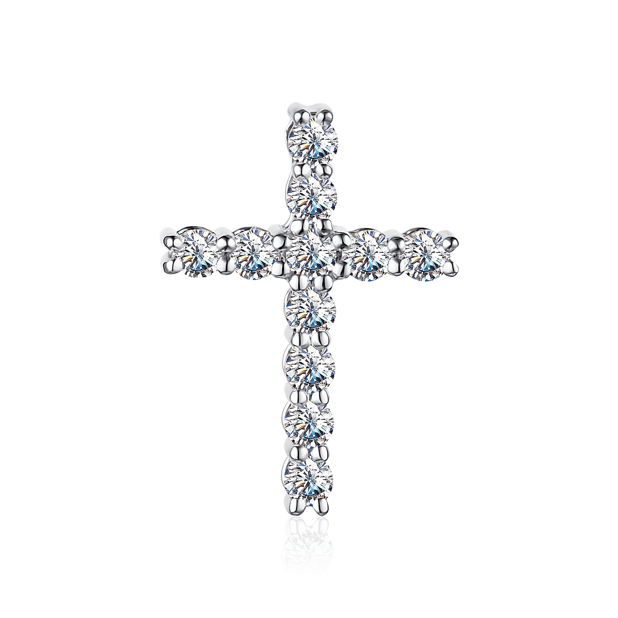 Крест с бриллиантами из белого золота 585 пробы (арт. 94461)