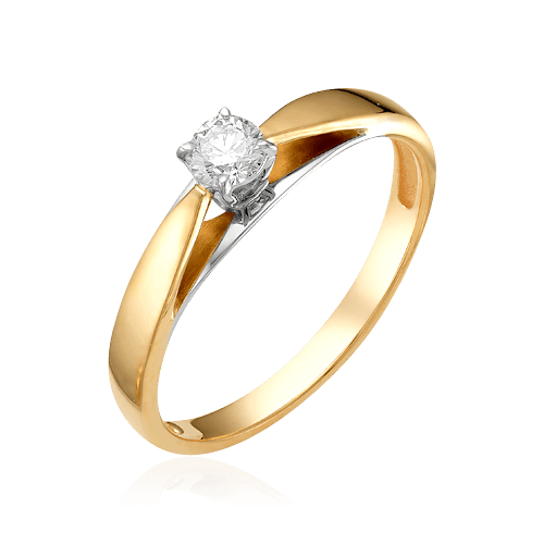 Кольцо с бриллиантами из красного золота 585, фото № 1