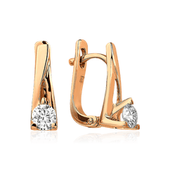 Серьги с бриллиантами из красного золота 585 пробы (арт. 31255)