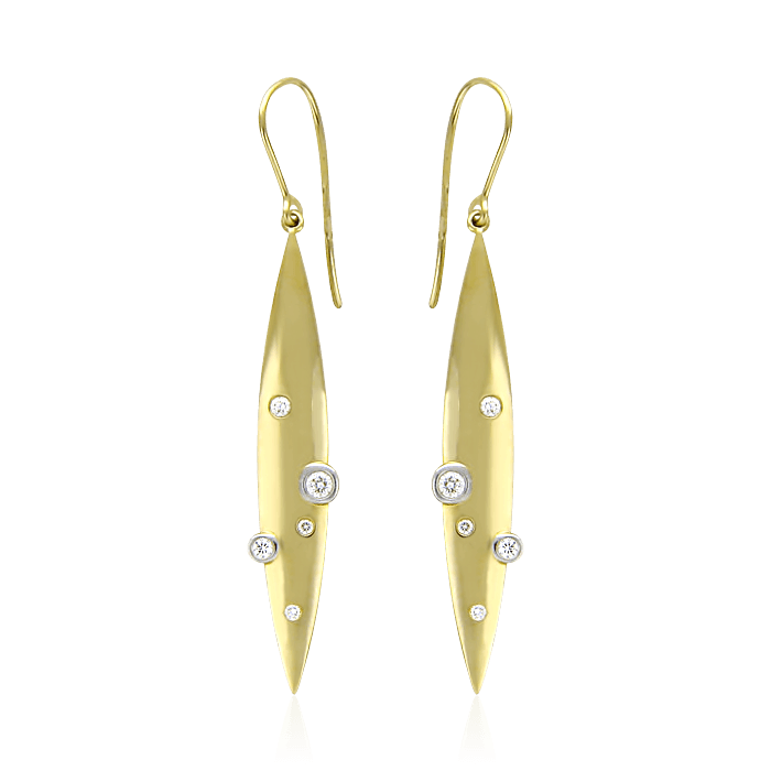 Серьги с бриллиантами из белого золота 750 пробы из коллекции Moderna (Bergio), фото № 1