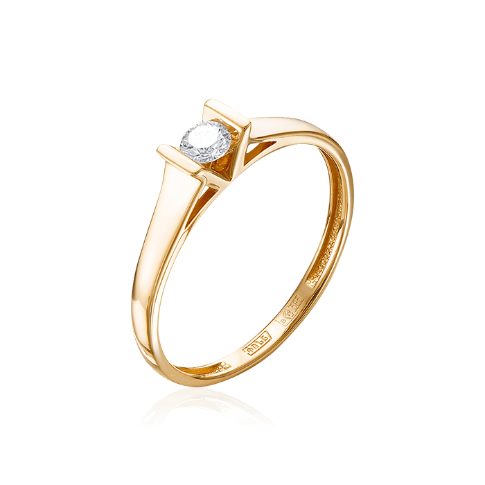 Кольцо с бриллиантами из красного золота 585 (арт. 66234)