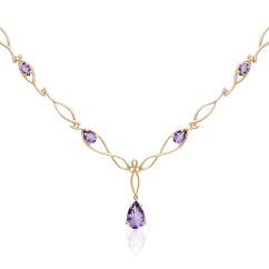 Колье с аметистом из красного золота 585 пробы (арт. 45897)